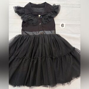 Taylor Joelle Wednesday Black Ruffled Kids Dress